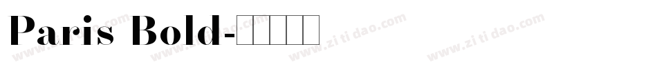 Paris Bold字体转换